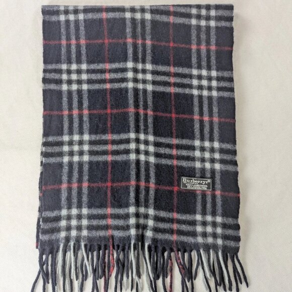 Authentic Burberry Check Lambswool Scarf Blue – Unisex – Used – Winter Essential - Picture 5 of 7